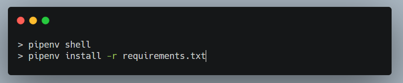 Setting up virtual environment and installng Requirements.