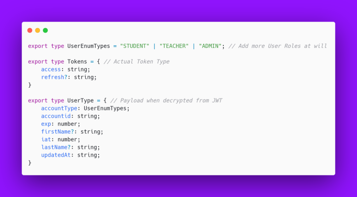 TypeScript type definitions in middleware.ts