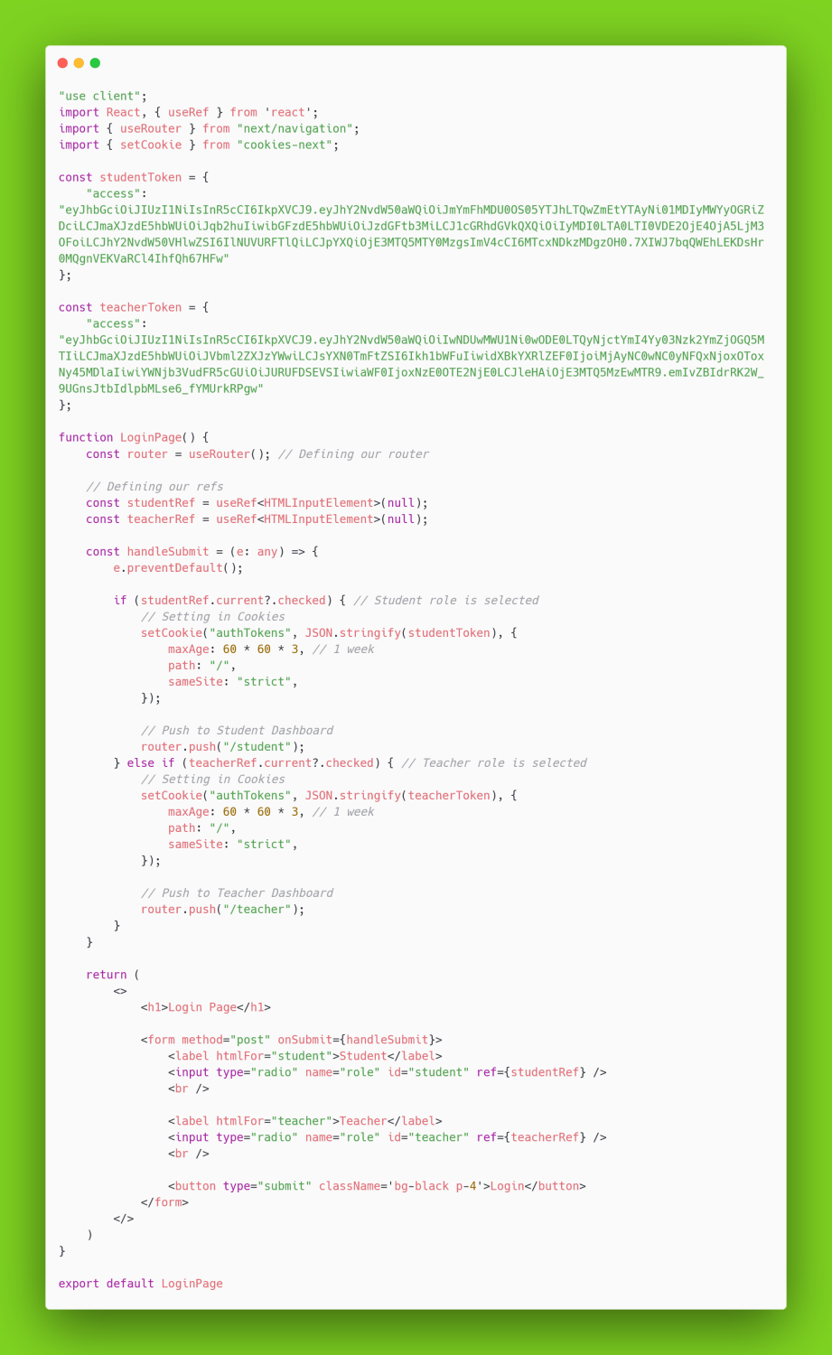 Final code for Login Page