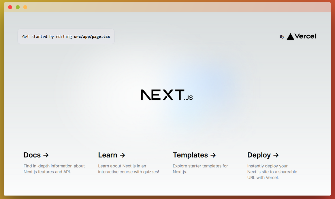 Default Next.js index page