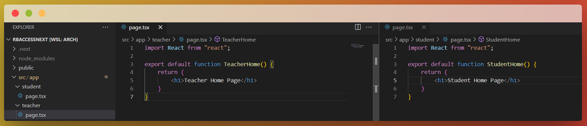 Home Pages for Student and Teacher