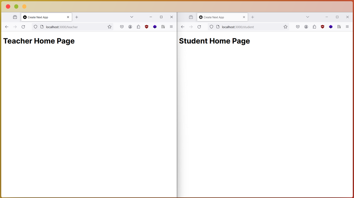 Output from opening both routes on the browser